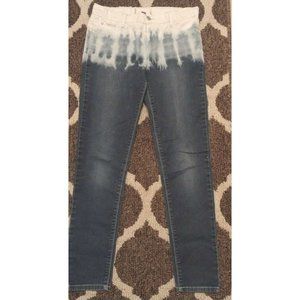 Lei Girls Jeans Size 16 Blue White Tie Dye Denim Skinny Leg Regular Fit